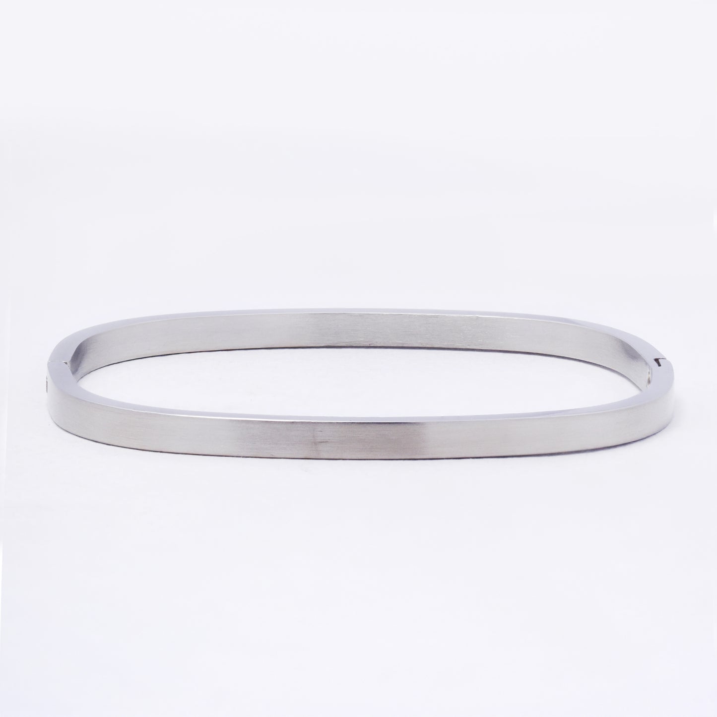 SSYB7248 - Steel 60mm x 50mm x 4mm brushed hinged square bangle