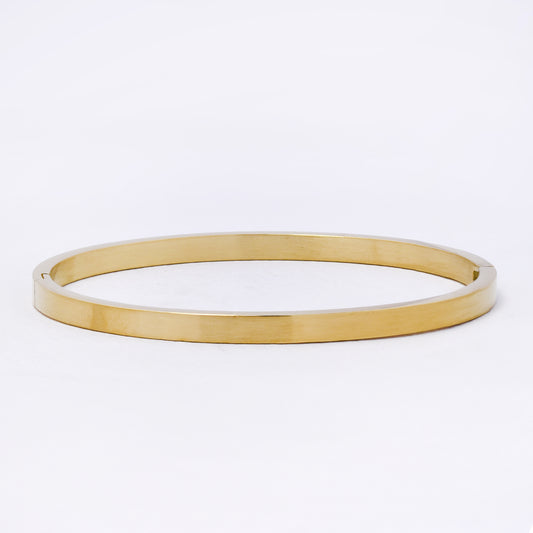 SSYB7249 - Steel 59mm x 50mm x 4mm brushed hinged bangle