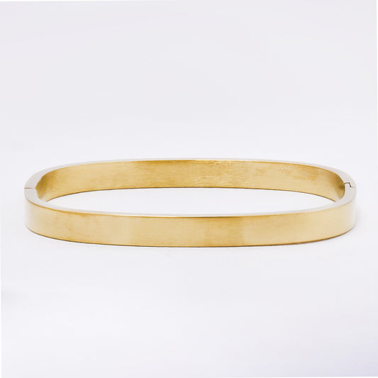 SSYB7250 - Steel 62mm x 50mm x 6mm brushed hinged square bangle