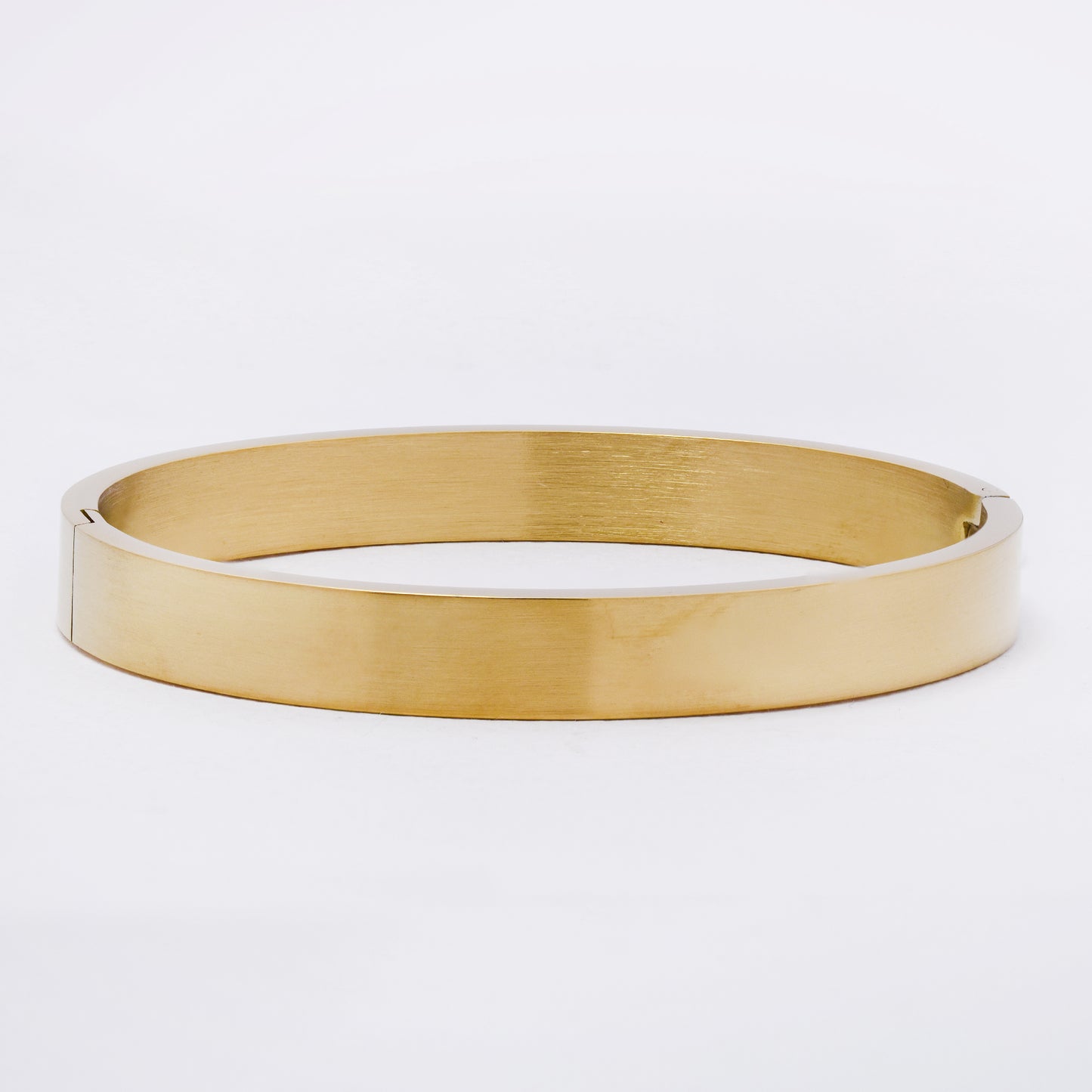 SSYB7251 - Steel 59mm x 50mm x 8mm brushed flat hinged bangle