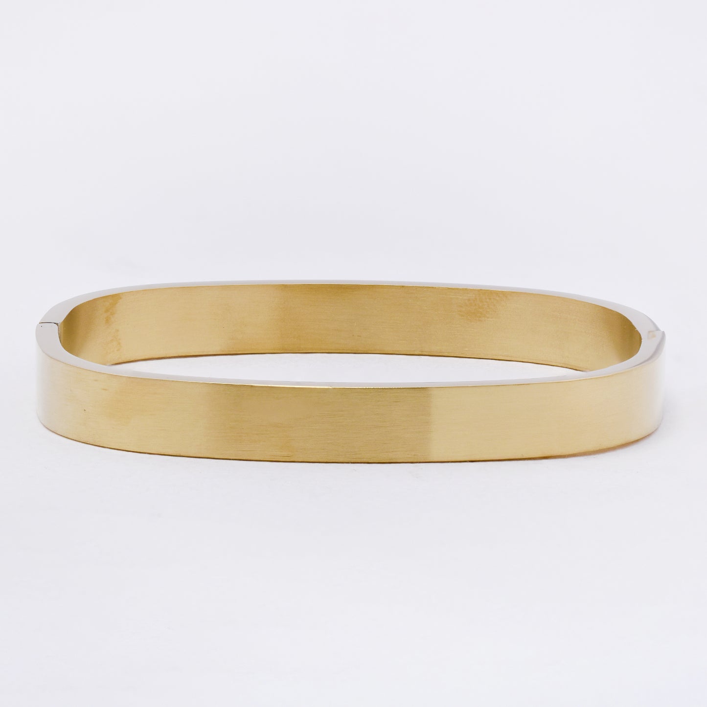 SSYB7253 - Steel 61mm x 50mm x 8mm brushed hinged square bangle