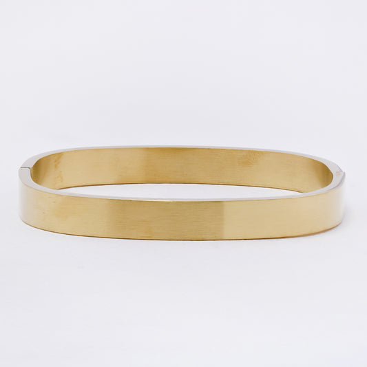 SSYB7253 - Steel 61mm x 50mm x 8mm brushed hinged square bangle