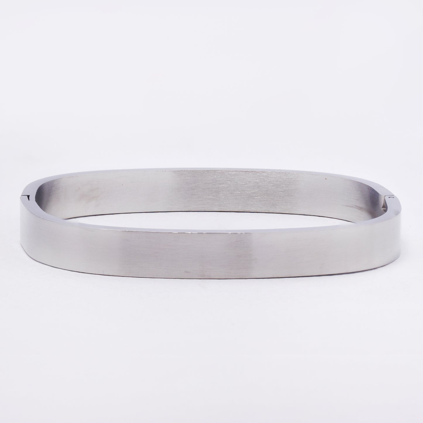SSYB7253 - Steel 61mm x 50mm x 8mm brushed hinged square bangle