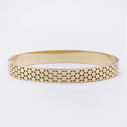 SSYB7257 - Steel 61mm x 49mm x 7.5mm lattice hinged bangle