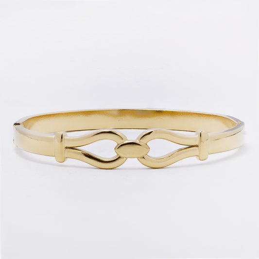 SSYB7258 - Steel 61mm x 50mm x 11mm double loop hinged bangle