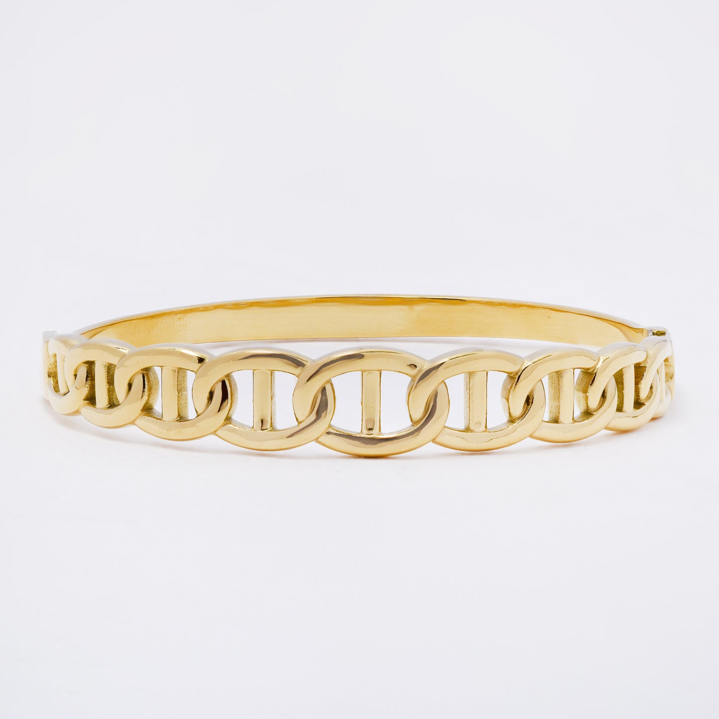SSYB7261 - Steel 60mm x 49mm x 10.5mm mariner hinged bangle