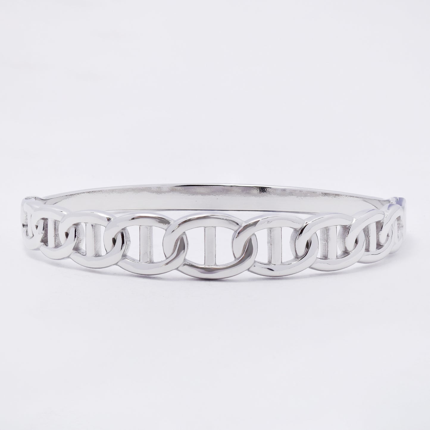 SSYB7261 - Steel 60mm x 49mm x 10.5mm mariner hinged bangle