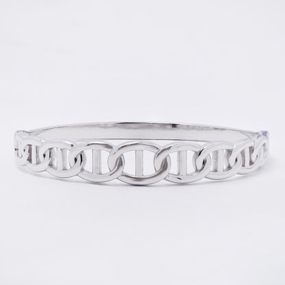 SSYB7261 - Steel 60mm x 49mm x 10.5mm mariner hinged bangle