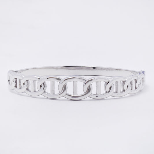 SSYB7261 - Steel 60mm x 49mm x 10.5mm mariner hinged bangle