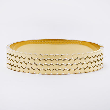 SSYB7262 - Steel 60mm x 50mm x 12.5mm lattice hinged bangle