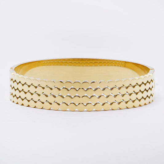 SSYB7262 - Steel 60mm x 50mm x 12.5mm lattice hinged bangle