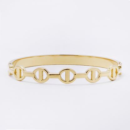 SSYB7264 - Steel 60mm x 51mm x 8.5mm mariner hinged bangle