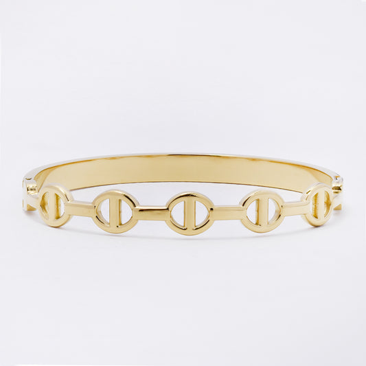 SSYB7264 - Steel 60mm x 51mm x 8.5mm mariner hinged bangle