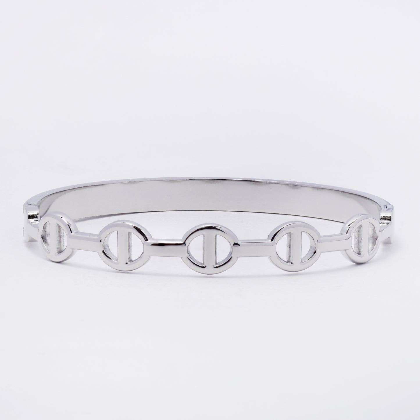 SSYB7264 - Steel 60mm x 51mm x 8.5mm mariner hinged bangle