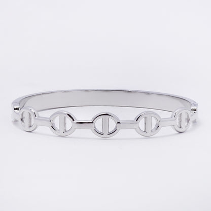 SSYB7264 - Steel 60mm x 51mm x 8.5mm mariner hinged bangle