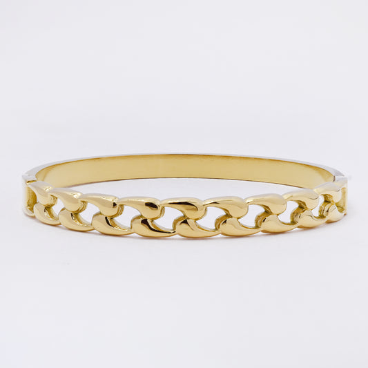 SSYB7265 - Steel 60mm x 50mm x 7mm waterdrop hinged bangle