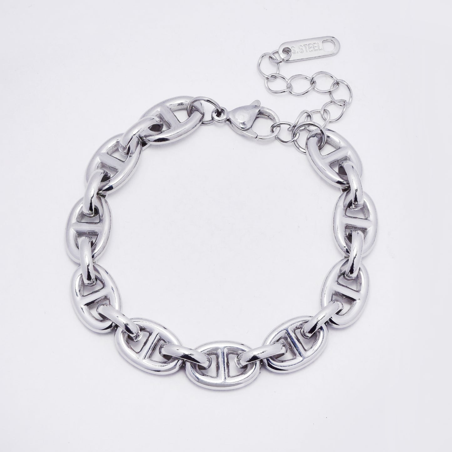 SSYB7283 - Steel 16cm + 4cm mariner link bracelet