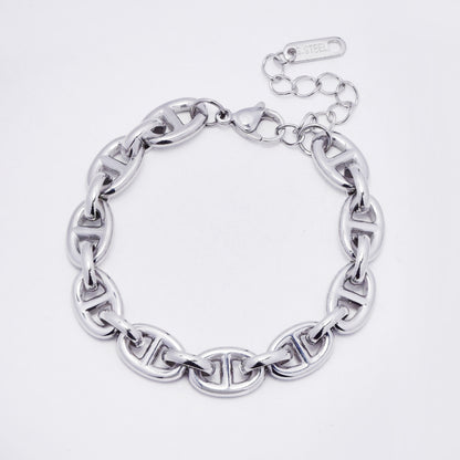 SSYB7283 - Steel 16cm + 4cm mariner link bracelet