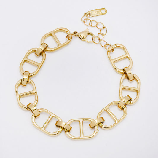 SSYB7284 - Steel 17cm + 4cm mariner link bracelet