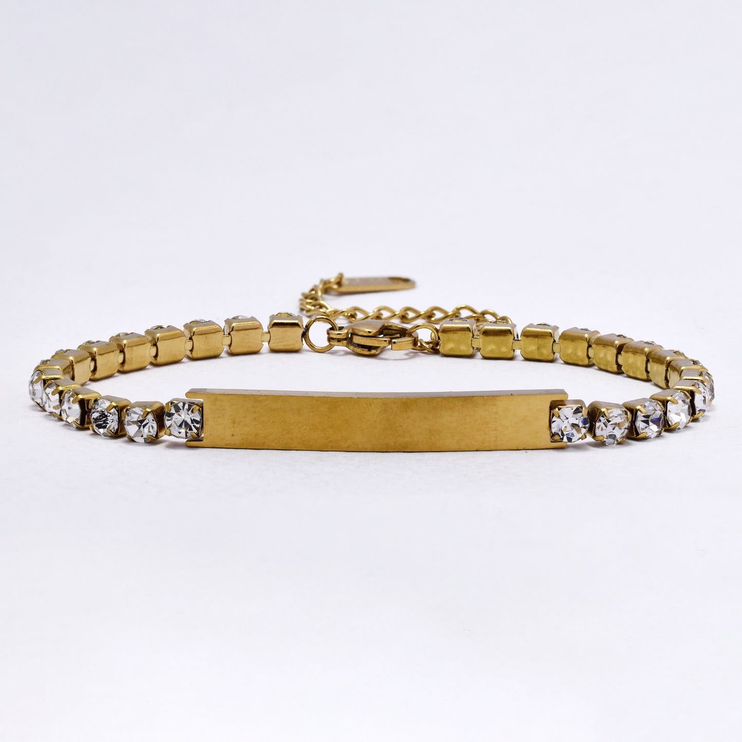 SSYB7295 - Steel 17mm + 5cm x 4mm CZ ID bracelet