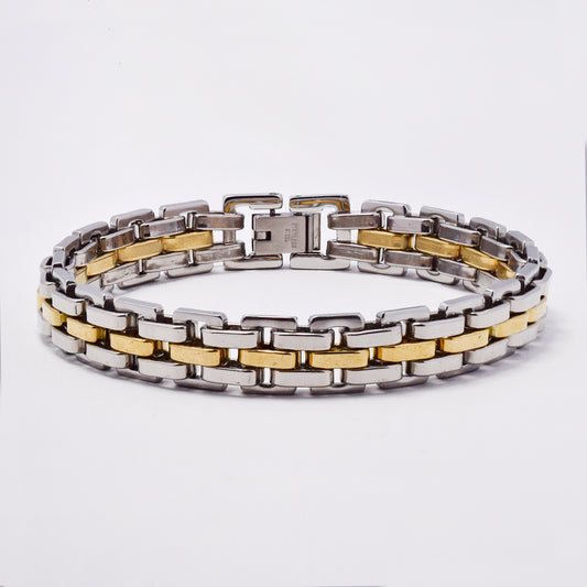 SSYB7383 - Steel 21cm x 11mm 2-toned watchband bracelet