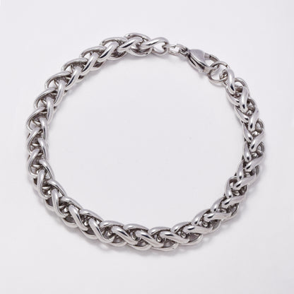 SSYB7386 - Steel 23cm x 8mm interlinked bracelet