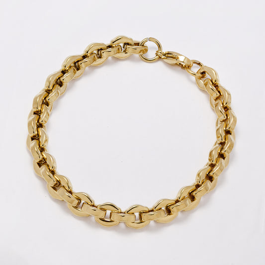 SSYB7388 - Steel 22cm x 8mm chunky oval link bracelet
