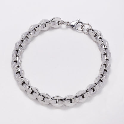 SSYB7388 - Steel 22cm x 8mm chunky oval link bracelet