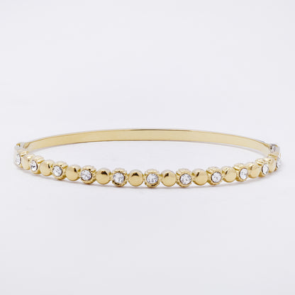 SSYB7420 - Steel 60mm x 51mm x 4mm CZ hinged bangle