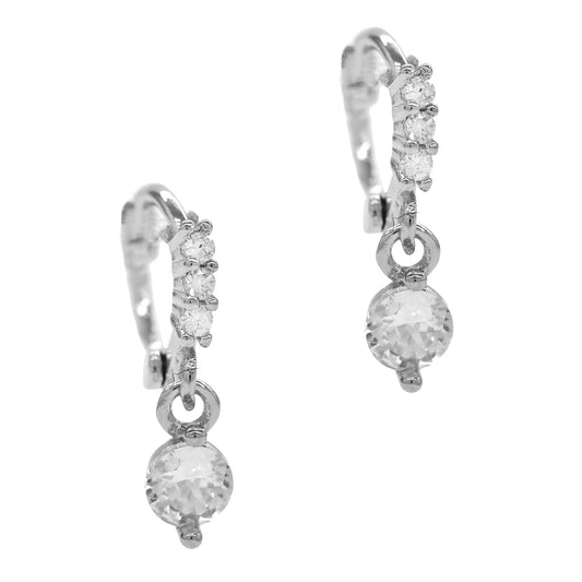2 Pack Stainless steel moving cartilage piercing set with cubic zirconia