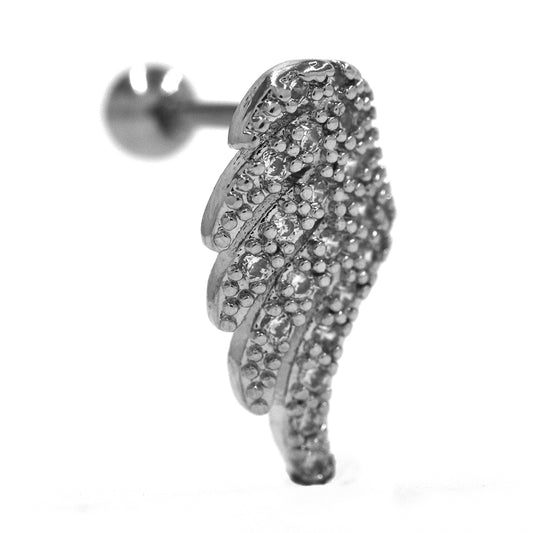 Stainless steel cubic zirconia wing piercing - SSYBJ1840