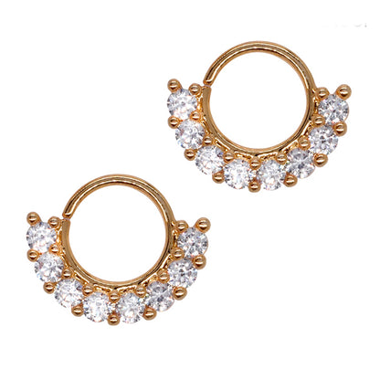 2 Pack 8 crystal fan septum piercing - YBJ2307