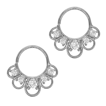 2 Pack 5 looped CZ septum piercing - YBJ2314