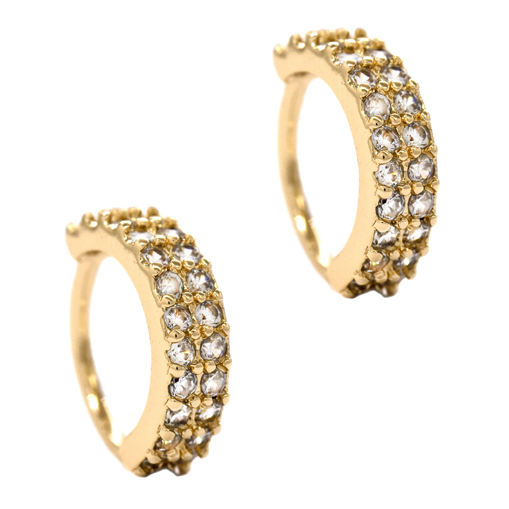 2 Pack Stainless steel cubic zirconia ring piercing - YBJ3353