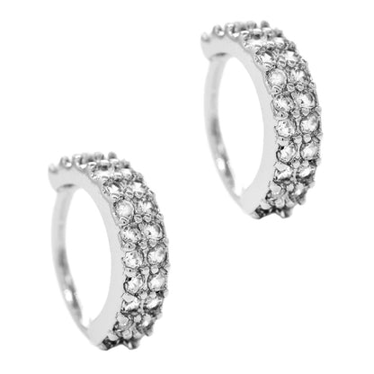 2 pack stainless steel 2 row cubic zirconia piercing - SSYBJ3353