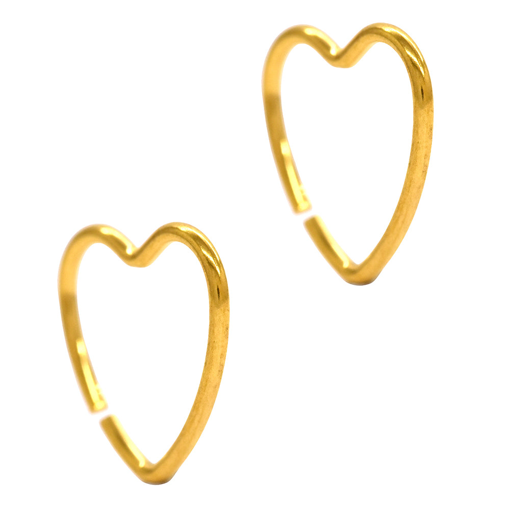 2 Piece Stainless steel heart piercing - SSYBJ3371