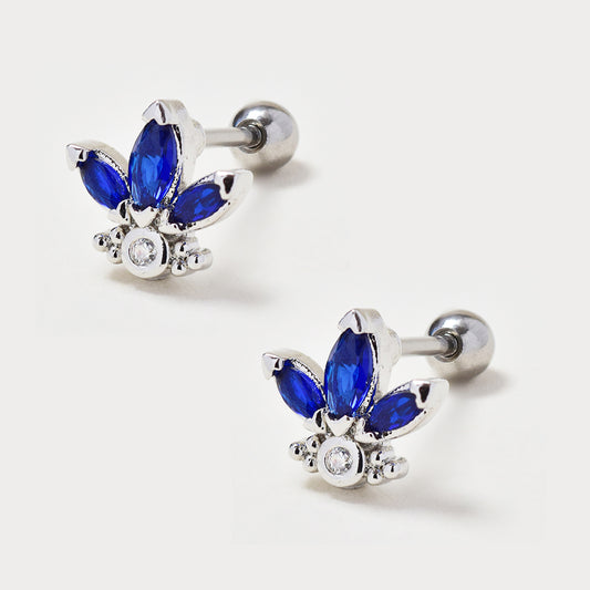 2 Pack Stainless steel cubic zirconia ear piercing - SSYBJ4058