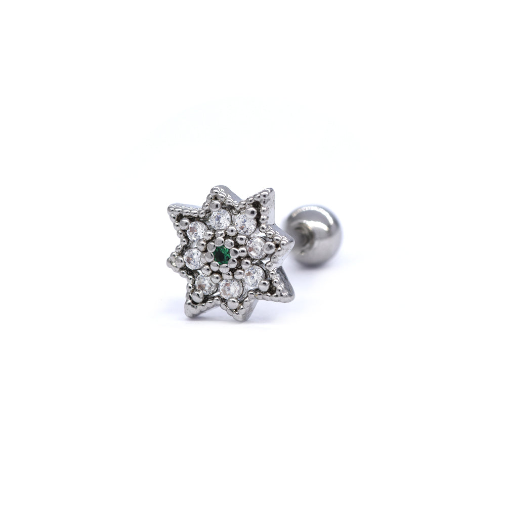 2 Pack Stainless steel delicate flower ear piercing - SSYBJ4067