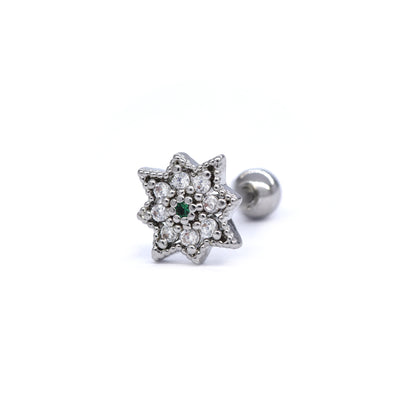 2 Pack Stainless steel delicate flower ear piercing - SSYBJ4067