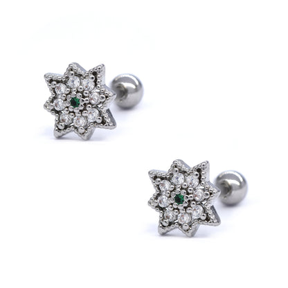 2 Pack Stainless steel delicate flower ear piercing - SSYBJ4067