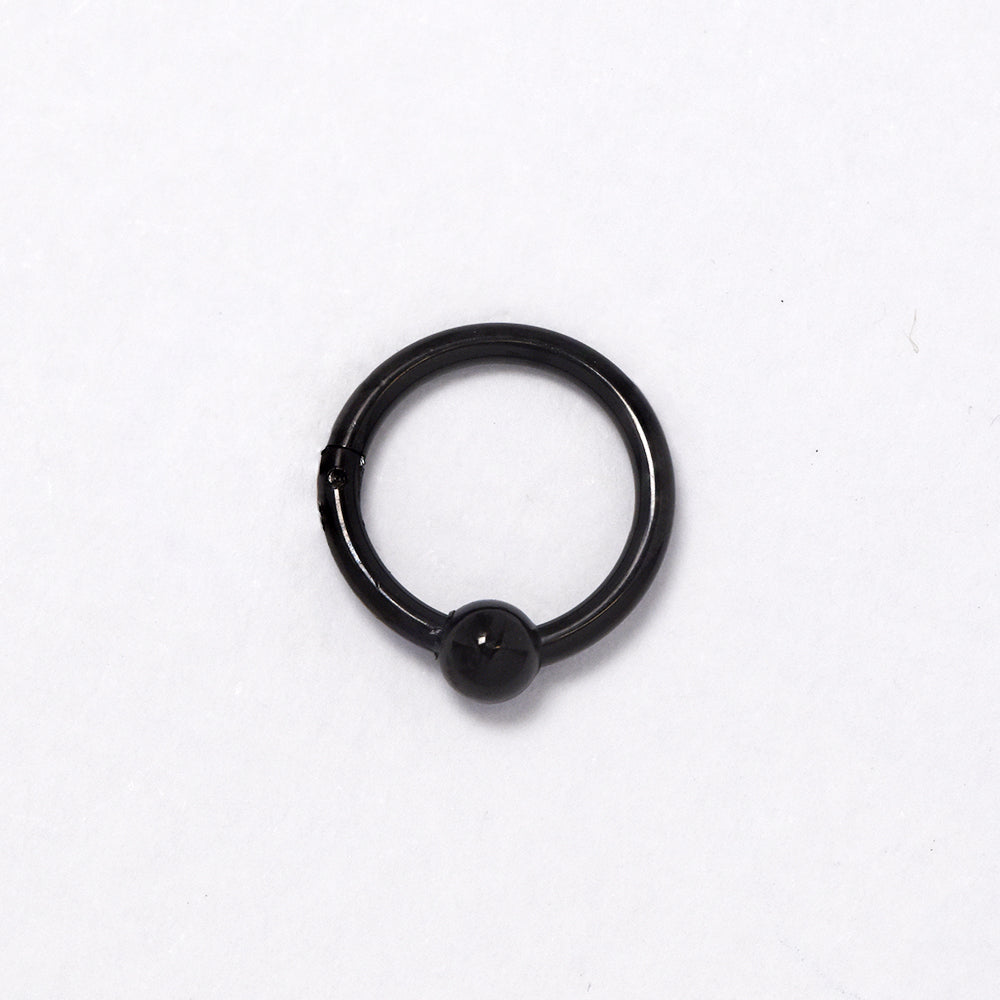 Stainless steel hoop and ball nose ring - SSYBJ4828