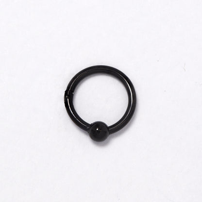 Stainless steel hoop and ball nose ring - SSYBJ4828