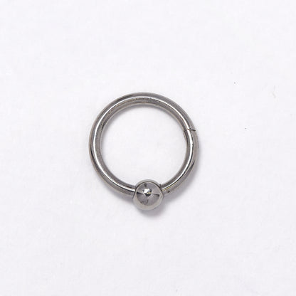 Stainless steel hoop and ball nose ring - SSYBJ4828