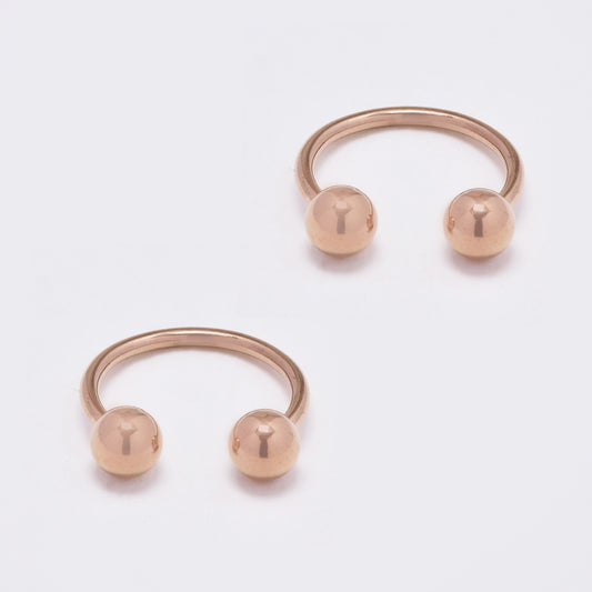 2 Pack stainless steel 10mm horseshoe septum ring with ball closure - SSYBJ4866