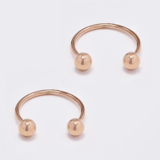 2 Pack stainless steel 12mm horseshoe septum ring with ball closure - SSYBJ4867