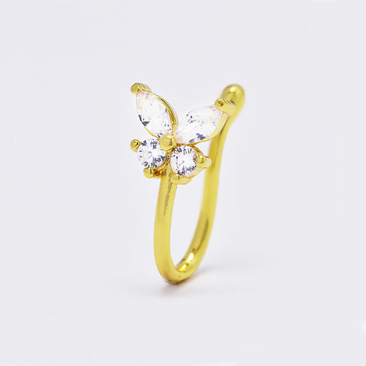 Nose clip in Stainless steel cubic zirconia butterfly   no piercing - SSYBJ4876