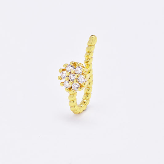 Nose clip in Stainless steel cubic zirconia flower   no piercing - SSYBJ4877