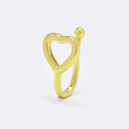 Stainless steel open heart nose clip   no piercing - SSYBJ4881