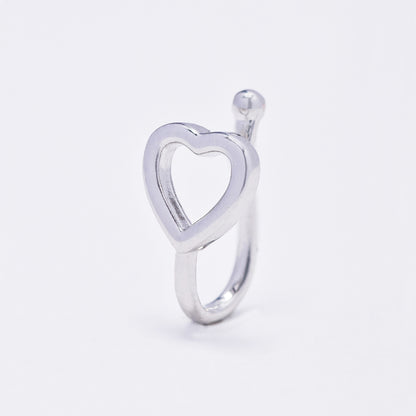 Stainless steel open heart nose clip   no piercing - SSYBJ4881