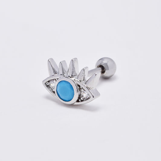 Stainless steel blue evil eye cartilage piercing - SSYBJ4885